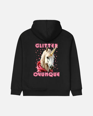 FELPA CON CAPPUCCIO BIZKIDZ "GLITTER OVUNQUE"