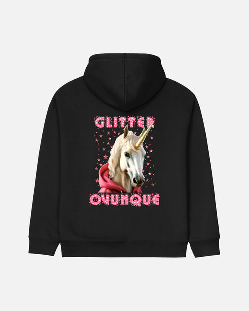 FELPA CON CAPPUCCIO BIZKIDZ "GLITTER OVUNQUE"