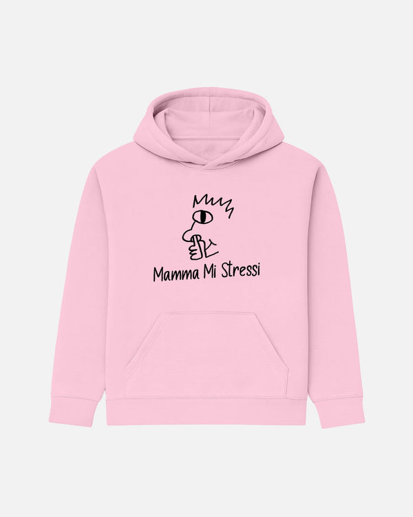 FELPA CON CAPPUCCIO BIZKIDZ "MAMMA MI STRESSI"