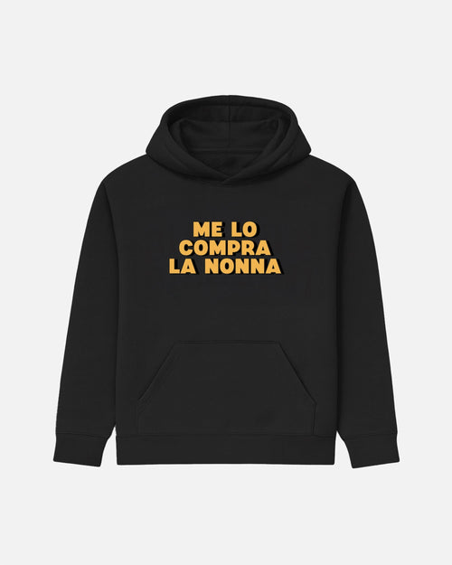 FELPA CON CAPPUCCIO BIZKIDZ "ME LO COMPRA LA NONNA"