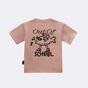 T-Shirt "Out of School" Rosa Retro