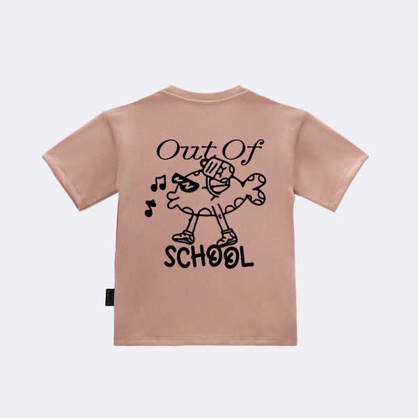 T-Shirt "Out of School" Rosa Retro
