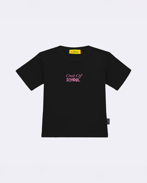 T-Shirt "Out of School" Nero Fronte