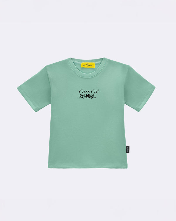 T-Shirt "Out of School" Verde Fronte