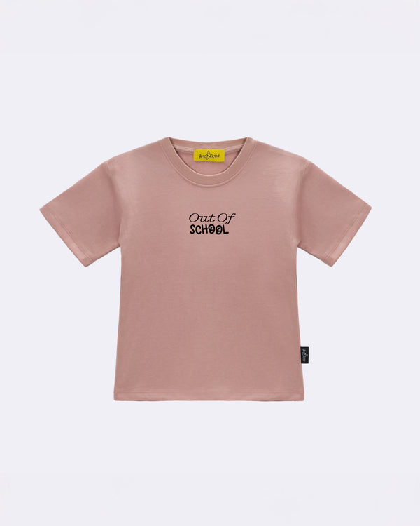 T-Shirt "Out of School" Rosa Fronte