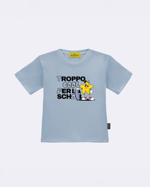 T-Shirt "Troppo Col per la School" Celeste