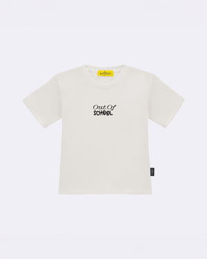 T-Shirt "Out of School" Panna Fronte