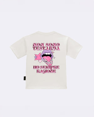 T-Shirt "Non sono testarda" Bianca Retro