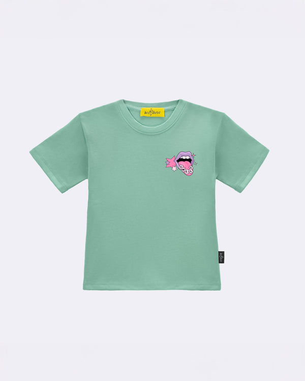 T-Shirt "Non sono testarda" Verde  Fronte