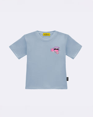 T-Shirt "Non sono testarda" Celeste Fronte
