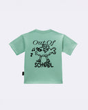 T-Shirt "Out of School" Verde Retro