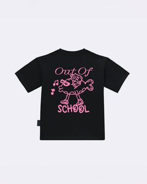 T-Shirt "Out of School" Nero Retro