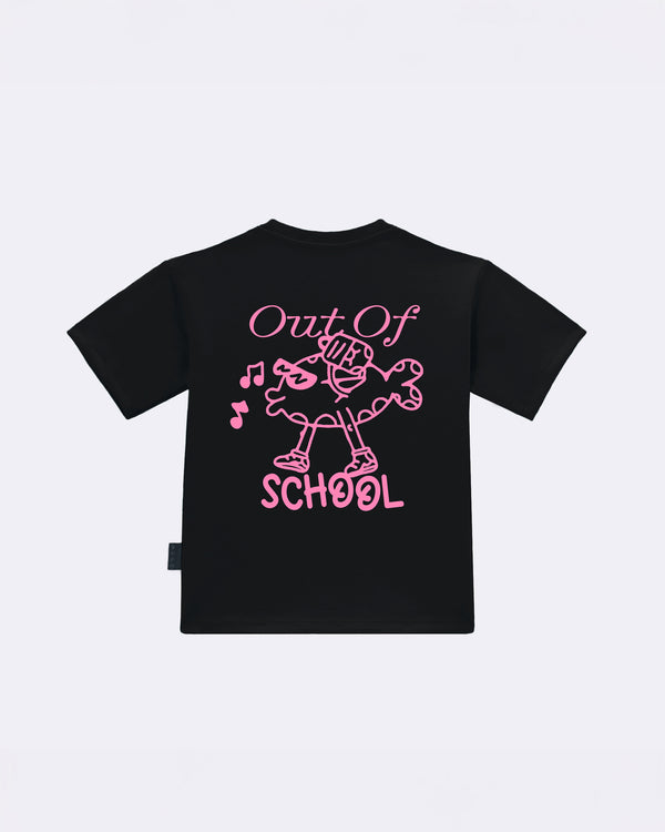 T-Shirt "Out of School" Nero Retro