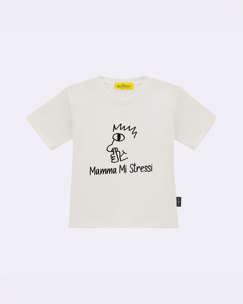 T-Shirt "Mamma mi stressi" Bianca