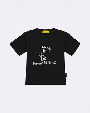 T-Shirt "Mamma mi stressi" Nera