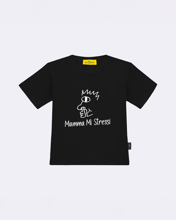 T-Shirt "Mamma mi stressi" Nera