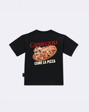 T-Shirt "Capricciosa" Nera Retro