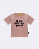 T-Shirt "La star della casa" Rosa Fronte