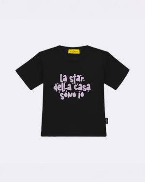 T-Shirt "La star della casa" Nero Fronte