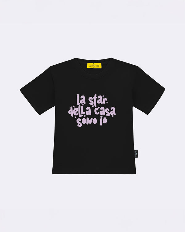 T-Shirt "La star della casa" Nero Fronte