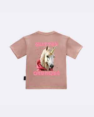 T-Shirt "Glitter ovunque" Rosa retro