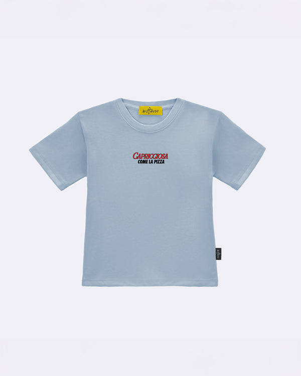 T-Shirt "Capricciosa" Celeste Fronte