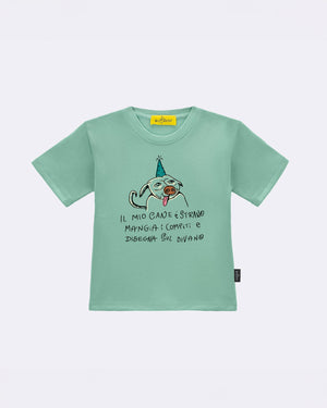 T-Shirt "Il mio cane è strano" Verde