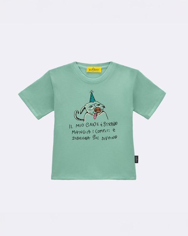 T-Shirt "Il mio cane è strano" Verde