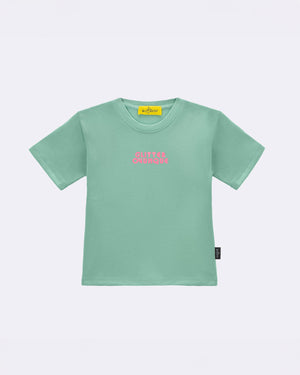 T-Shirt "Glitter ovunque" Verde fronte