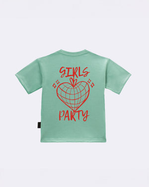 T-Shirt "Girls Party" Verde retro