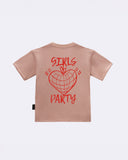 T-Shirt "Girls Party" Rosa retro
