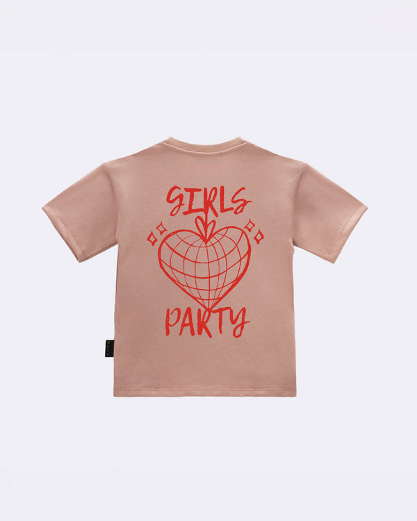 T-Shirt "Girls Party" Rosa retro