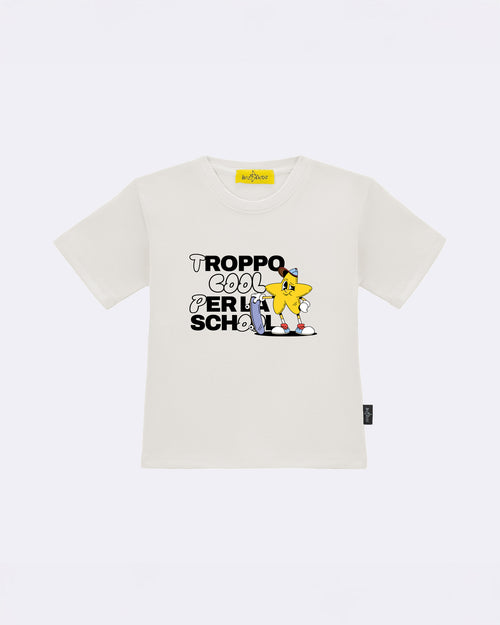 T-Shirt "Troppo Col per la School" Bianca