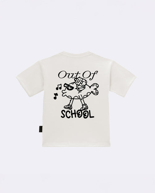 T-Shirt "Out of School" Panna Retro