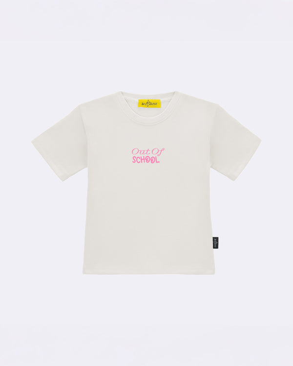 T-Shirt "Out of School" Rosa Fronte